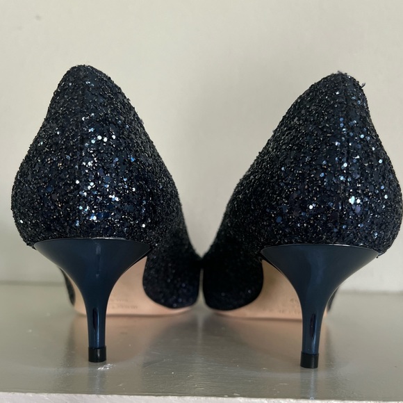 JIMMY CHOO ROMY 60 Pumps, Navy Coarse Glitter 100% Authentic. - Picture 3 of 5